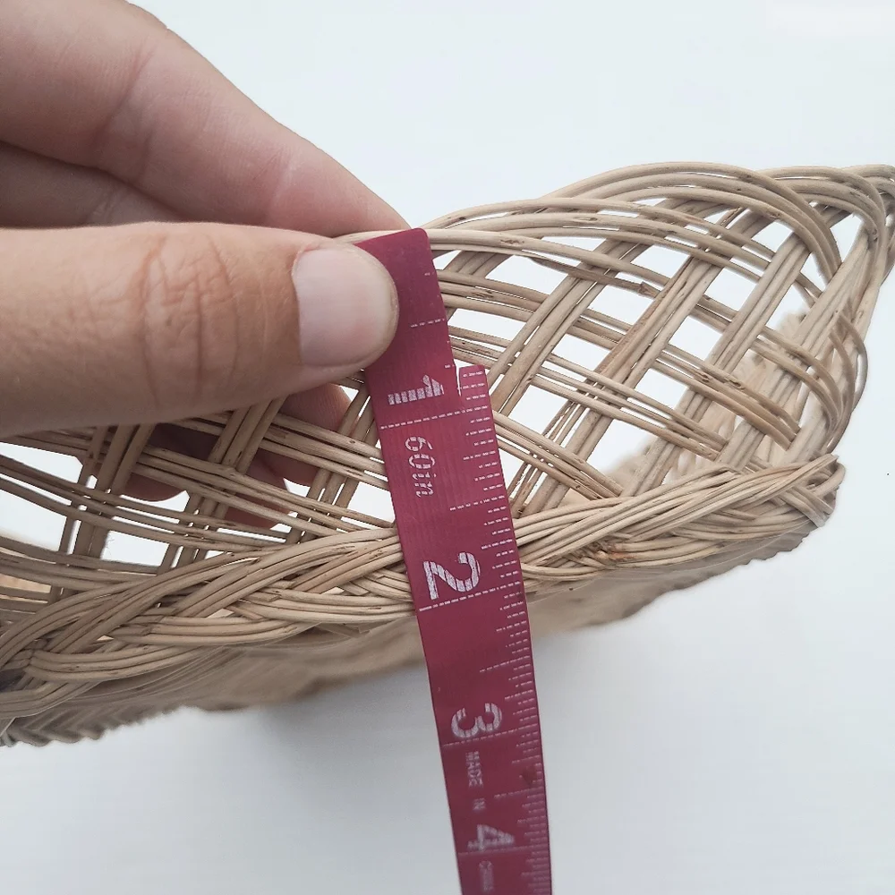 Rectangler Woven wicker basket natural color